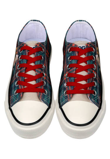 Women Vegan Multicolor Sneakers - Teddy Bear - 6