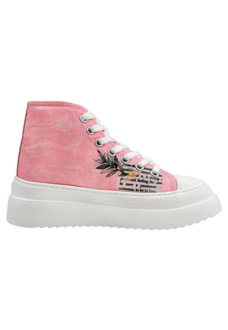 Women Vegan Pink Platform High Sneakers - A Little Paris Always - 5