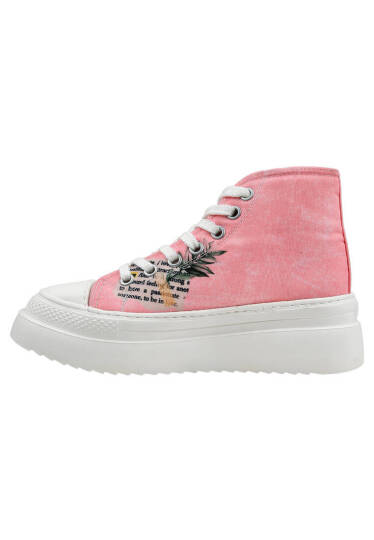 Women Vegan Pink Platform High Sneakers - A Little Paris Always - 7