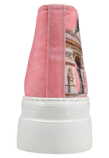 Women Vegan Pink Platform High Sneakers - A Little Paris Always - 9