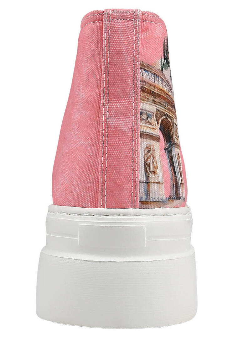 Women Vegan Pink Platform High Sneakers - A Little Paris Always - 9