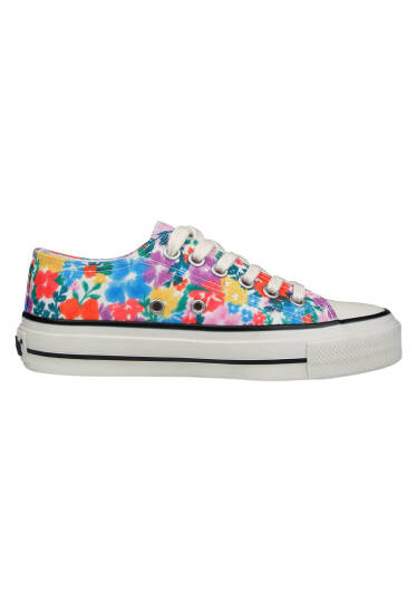 Women Vegan Pink Sneakers - Floral - 3