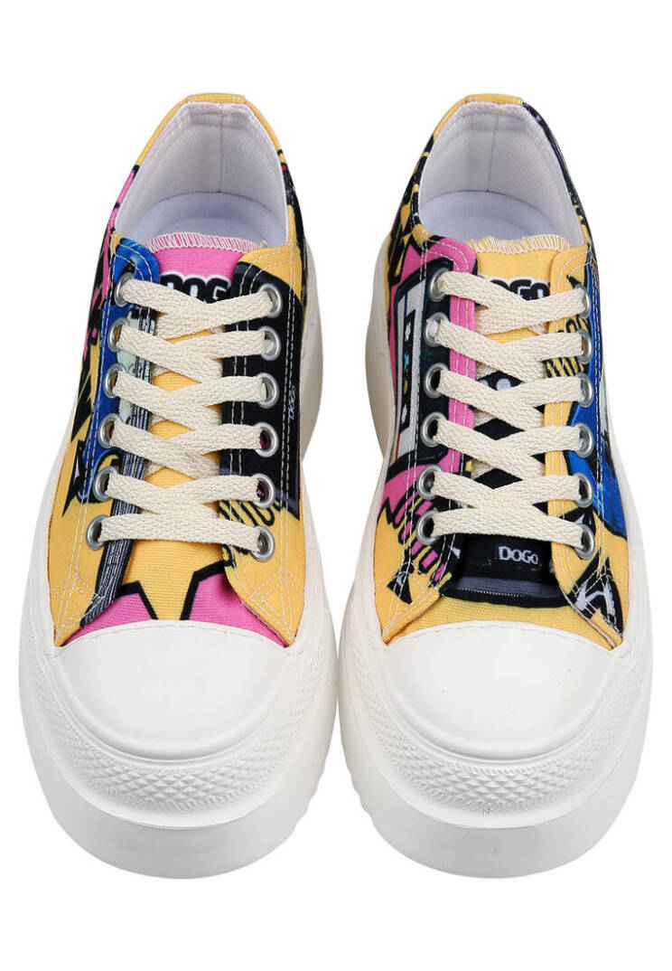 Women Vegan White Chunky Sneakers - Rock On - 4