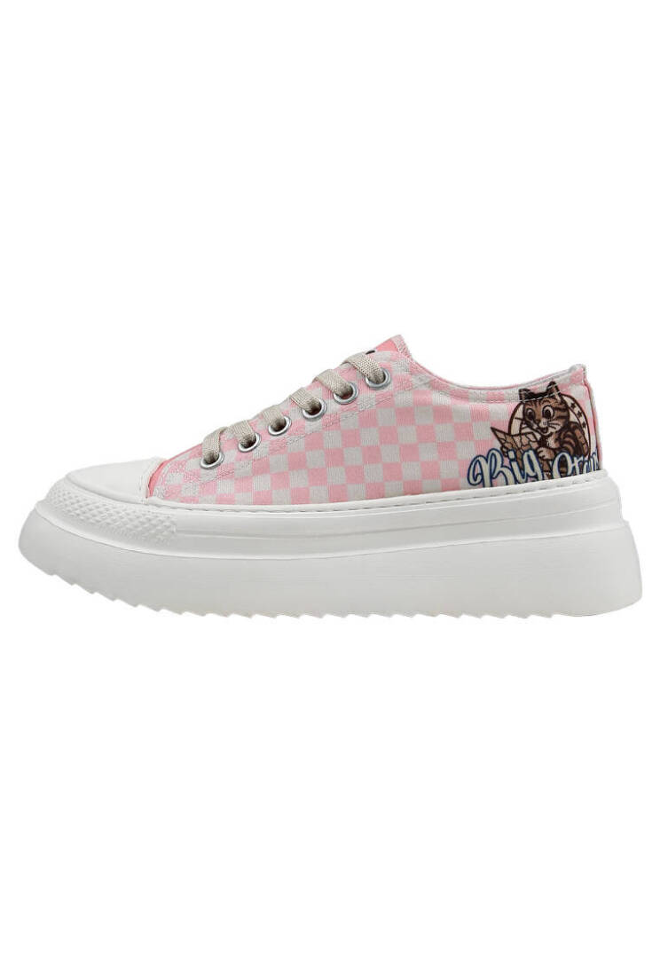 Women Vegan White Platform Sneakers - Big Steps Cat - 1