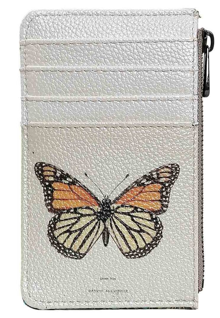 Women White Wallet - Moths and Butterflies - 2