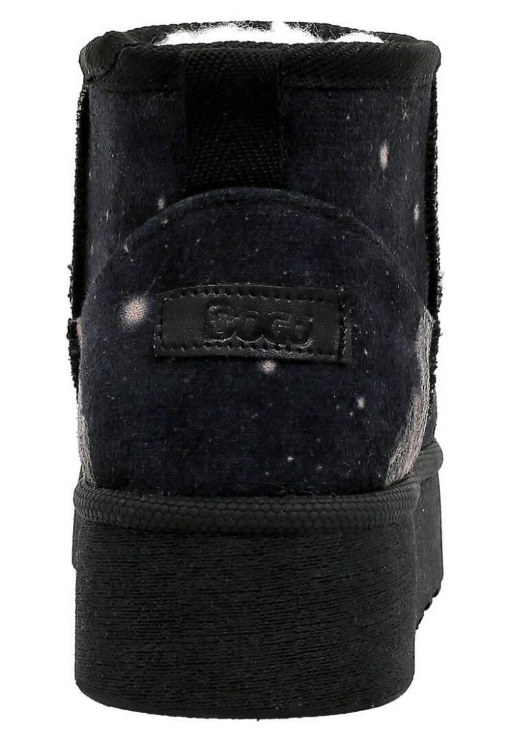 Women's Black Vegan Leather Fleece-Lined Ankle Boots - Paws on Taksim Design - 5