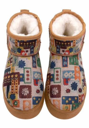 Women's Brown Vegan Leather Ankle Boots – Anatolian Patterns Design - 2