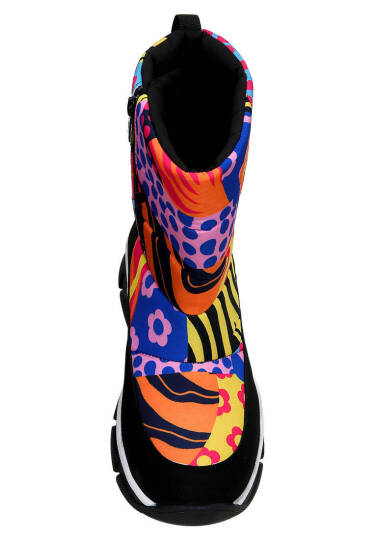 Women's Multicolor Vegan Leather Boots – Color Blast Design - 5