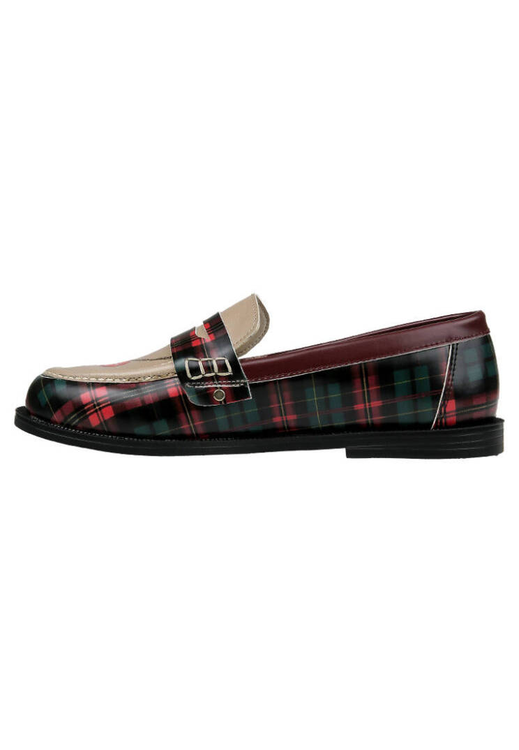 Women's Multicolor Vegan Leather Loafers - Teddy Bear Design - 7