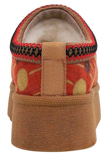 Women's Red Vegan Leather Slippers with Plush Lining – Shine Design - 5