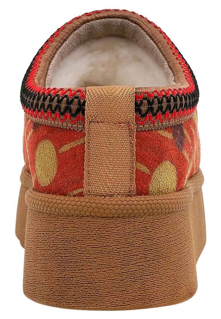 Women's Red Vegan Leather Slippers with Plush Lining – Shine Design - 5