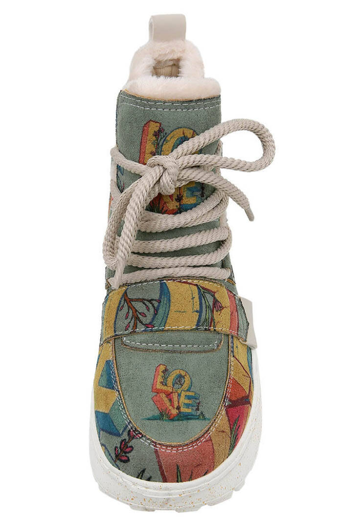 Women's Turquoise Vegan Leather Boots – Love Design - 4