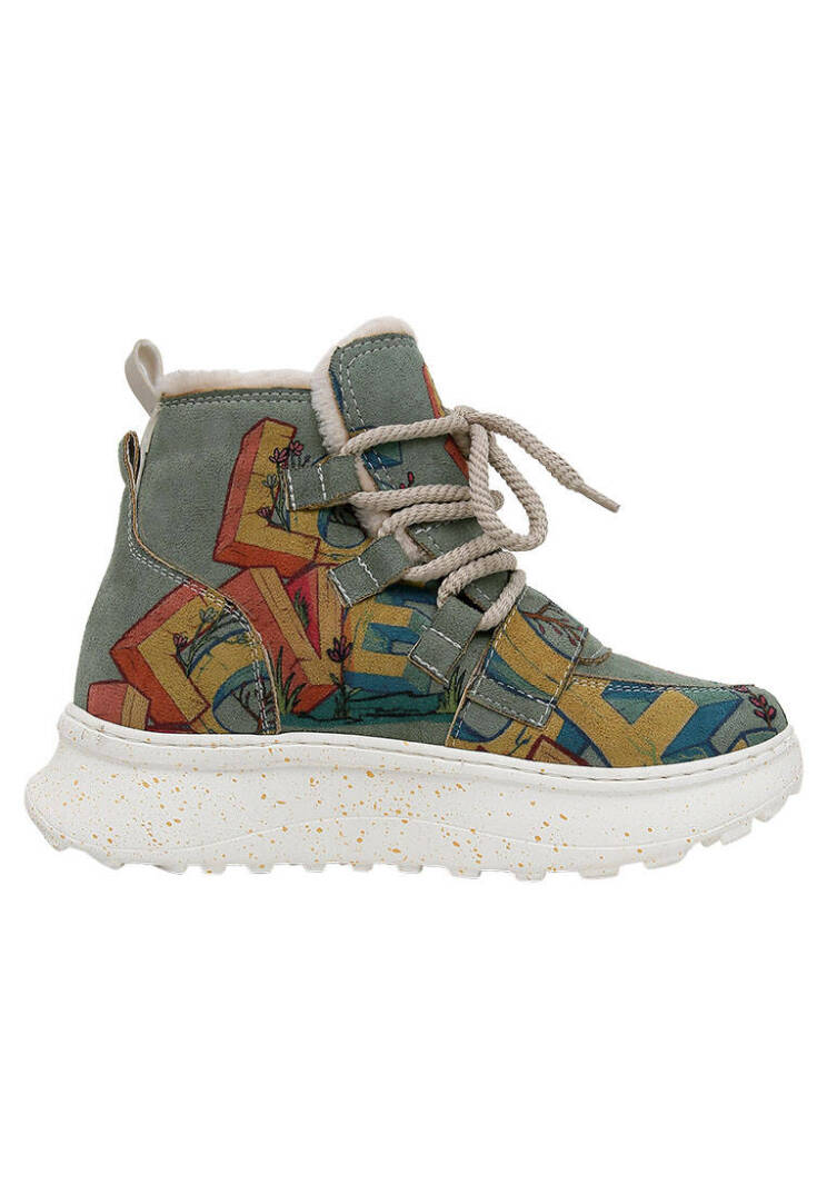 Women's Turquoise Vegan Leather Boots – Love Design - 5