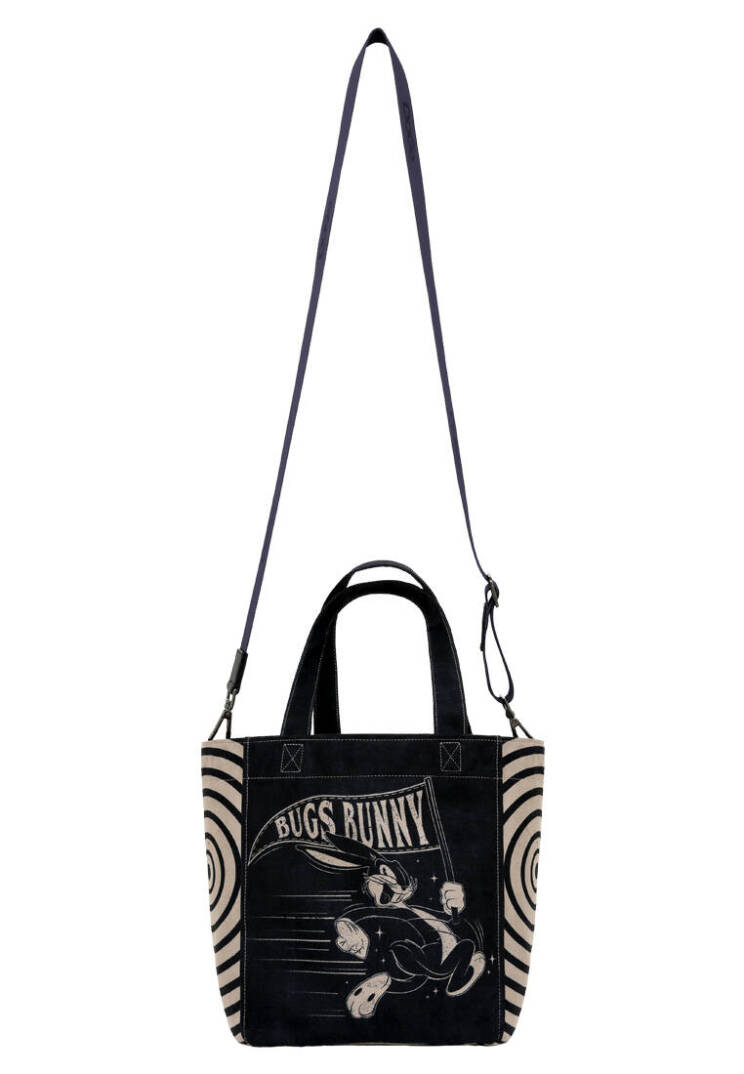 Women's Vegan Black Large Tote Bag - Warner Bros What's Up, Bag! Design - 2