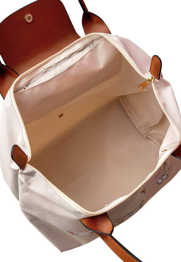 Women's Vegan Cream Large Handbag - Warner Bros Looney Tunes Tom&Jerry Charms Design - 5