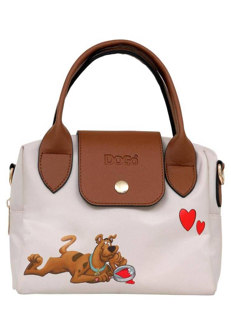 Women's Vegan Cream Medium Handbag - Warner Bros Scooby Doo Found Love Design - 2