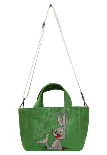 Women's Vegan Green Medium Tote Bag - Warner Bros Bugs Bunny Bunny Talk Design - 2