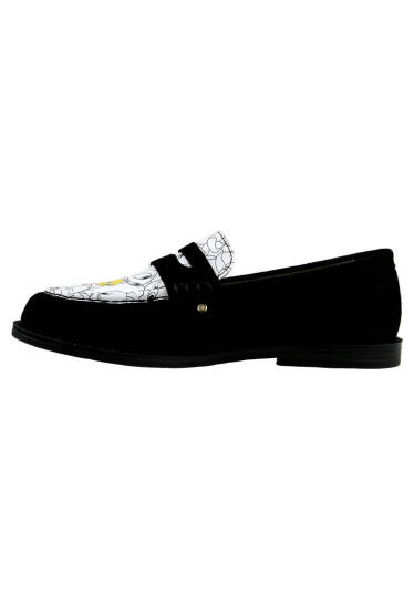 Women's Vegan Leather Black Loafers - Warner Bros Looney Tunes Tweety Design - 6