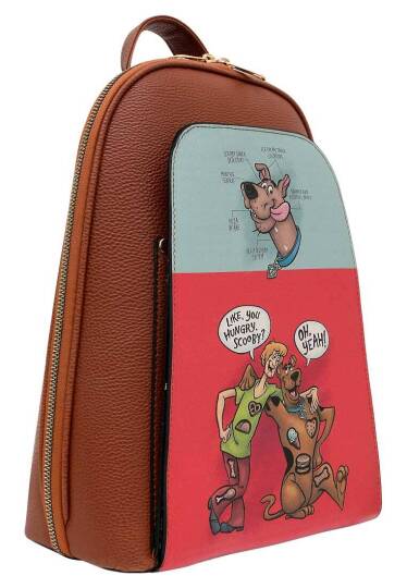 Women's Vegan Leather Multicolor Backpack - Warner Bros Hungry Doo Scooby Doo Design - 2
