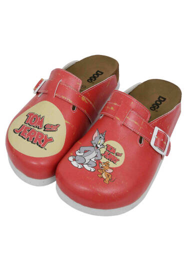 Women's Vegan Leather Orange Slippers - Warner Bros Tom and Jerry Design