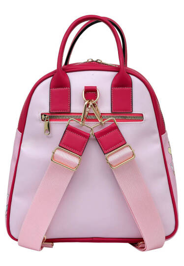 Women's Vegan Leather Pink Backpack - Warner Bros Looney Tunes Pink Leopard Lola Bunny Design - 3