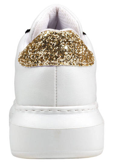 Women's Vegan Leather White Sneakers - Warner Bros Bugs Bunny Looney Tunes Chasing Tunes Design - 10