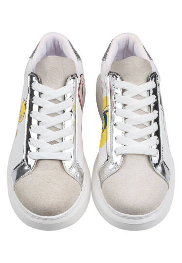 Women's Vegan Leather White Sneakers - Warner Bros Tweety Sylvester Puddy Tat Design - 3