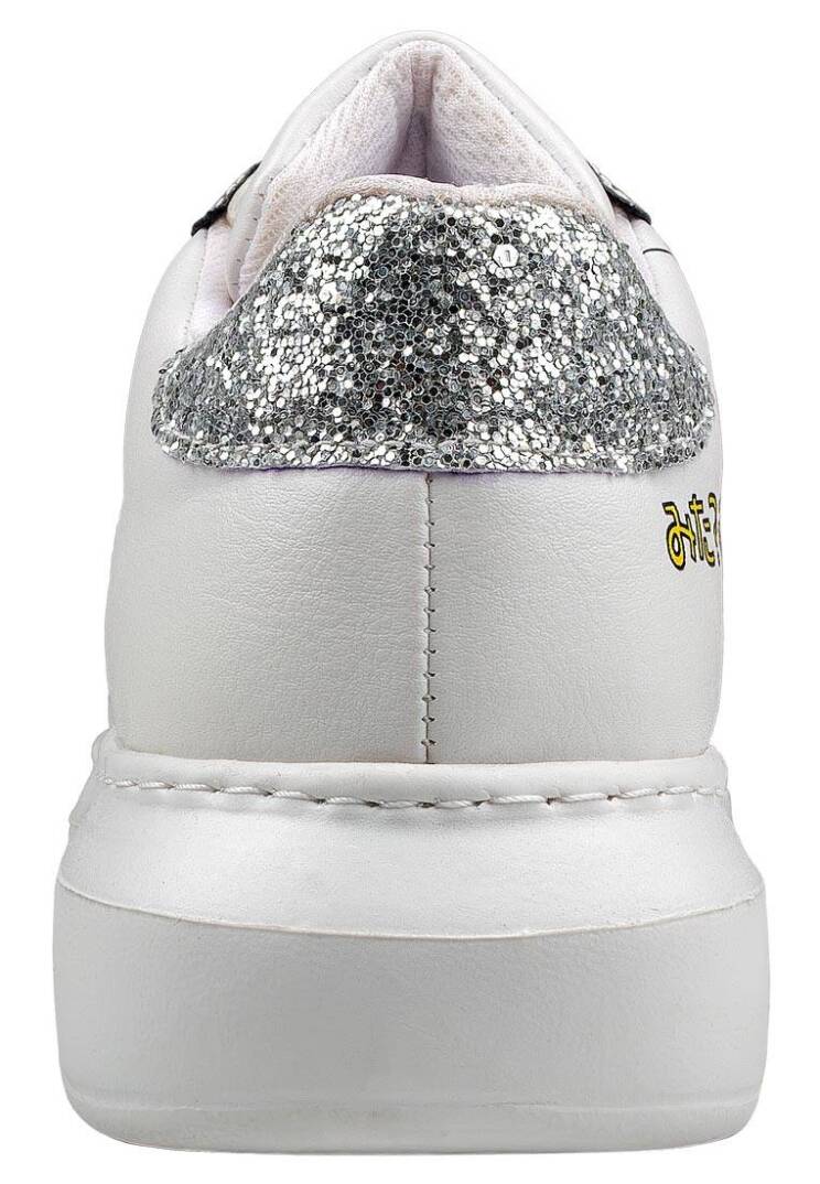 Women's Vegan Leather White Sneakers - Warner Bros Tweety Sylvester Puddy Tat Design - 6
