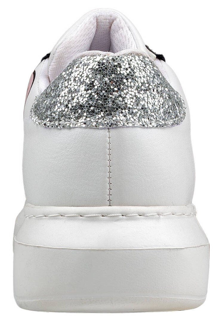 Women's Vegan Leather White Sneakers - Warner Bros Tweety Sylvester Puddy Tat Design - 9