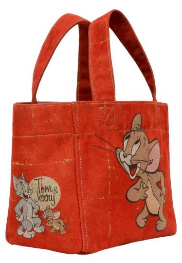 Women's Vegan Orange Medium Tote Bag - Warner Bros Tom & Jerry Design - 9