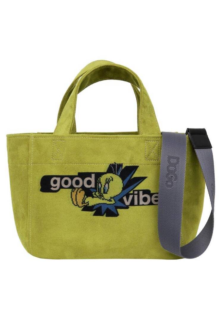 Women's Vegan Yellow Medium Tote Bag - Warner Bros Tweety Good Vibes Only Design - 2