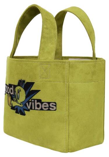 Women's Vegan Yellow Medium Tote Bag - Warner Bros Tweety Good Vibes Only Design - 5