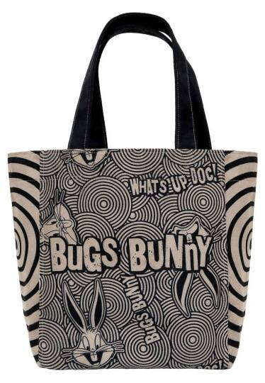 Женская большая чёрная сумка-тоут из веганского материала — Warner Bros What's Up, Bag! Design - 5
