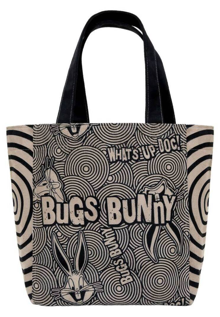 Женская большая чёрная сумка-тоут из веганского материала — Warner Bros What's Up, Bag! Design - 5