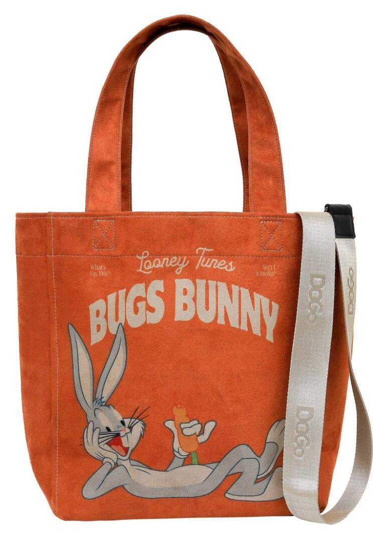 Женская большая оранжевая сумка-тоут из веганского материала — Warner Bros Red Hot Bunny Design - 1
