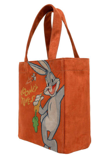 Женская большая оранжевая сумка-тоут из веганского материала — Warner Bros Red Hot Bunny Design - 6