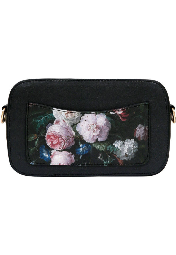 Женская Черная Сумка из Веганской Кожи - Black Floral - 3