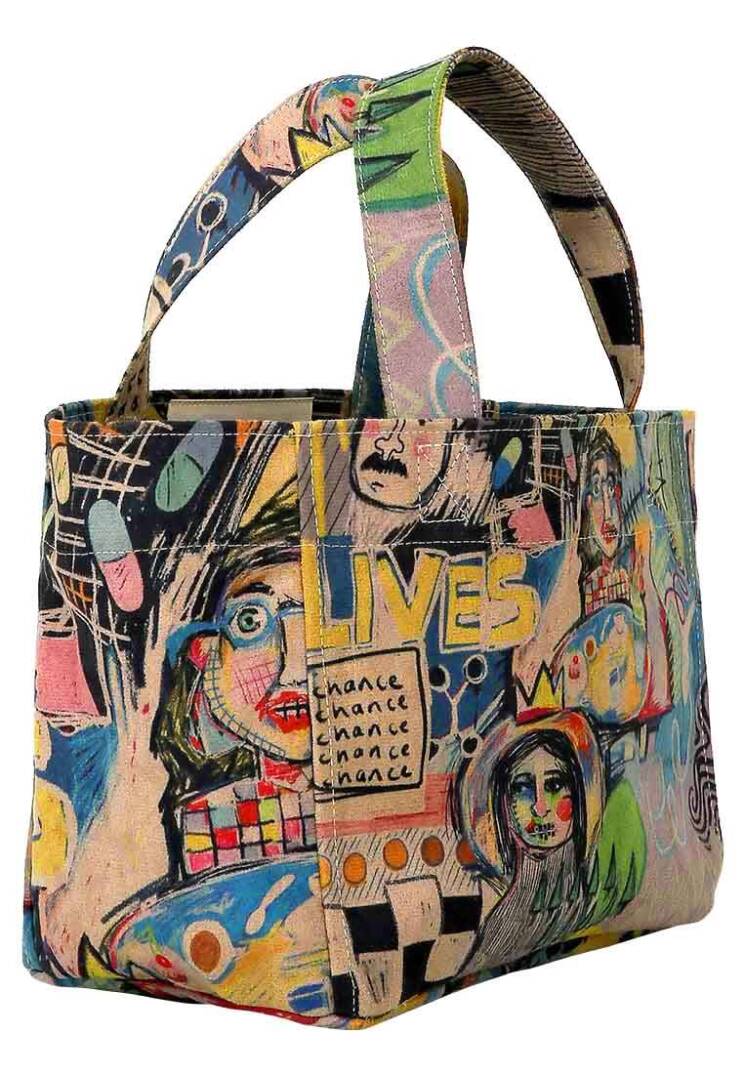 Женская Многоцветная Сумка Medium Tote из Веганской Кожи - Live and Save - 7