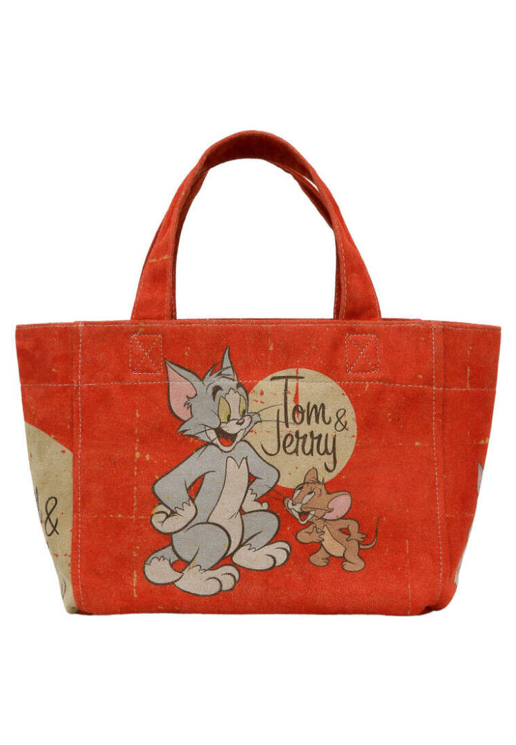 Женская оранжевая сумка-тоут среднего размера из веганской кожи - Warner Bros Tom & Jerry Design - 7