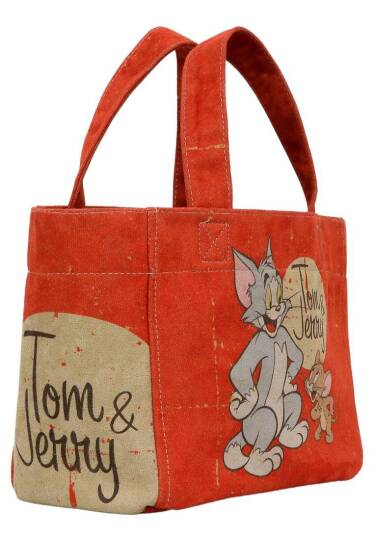 Женская оранжевая сумка-тоут среднего размера из веганской кожи - Warner Bros Tom & Jerry Design - 8