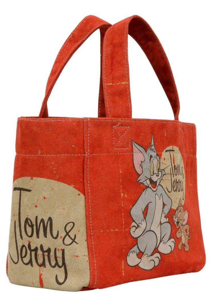 Женская оранжевая сумка-тоут среднего размера из веганской кожи - Warner Bros Tom & Jerry Design - 8