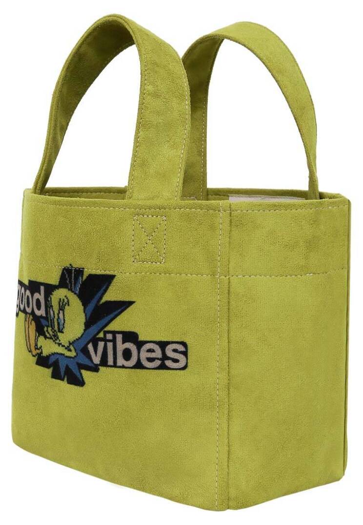 Женская желтая сумка-тоут среднего размера из веганских материалов - Warner Bros Tweety Good Vibes Only Дизайн - 5