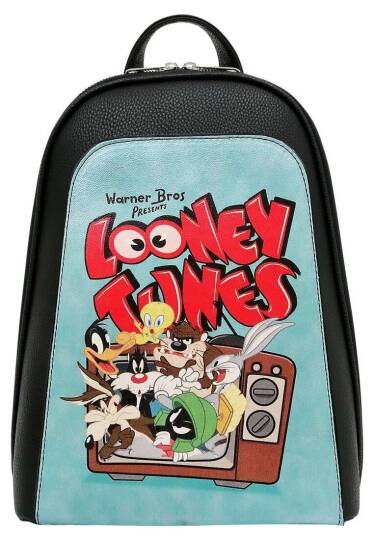 Женский чёрный рюкзак из веганской кожи — Warner Bros Looney Tunes The Toon Parade Design