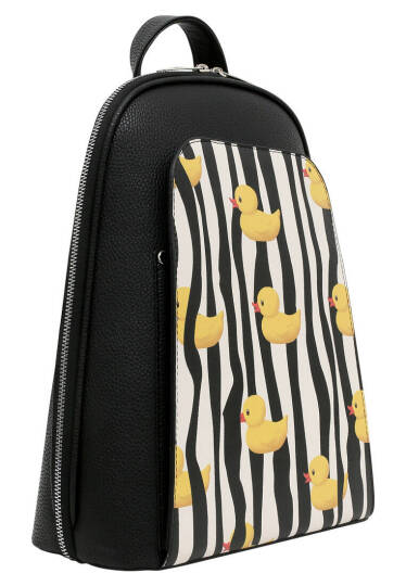 Женский Черный Рюкзак из Веганской Кожи - Ducky - 3