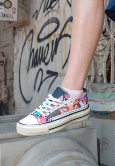 Женские Разноцветные Кроссовки из Веганской Кожи - Lollipop Riot - 2