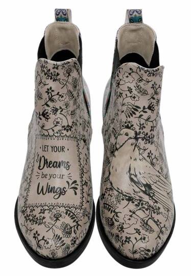 Женские Бежевые Ботильоны Vegan - Let Your Dreams Be Your Wings - 4