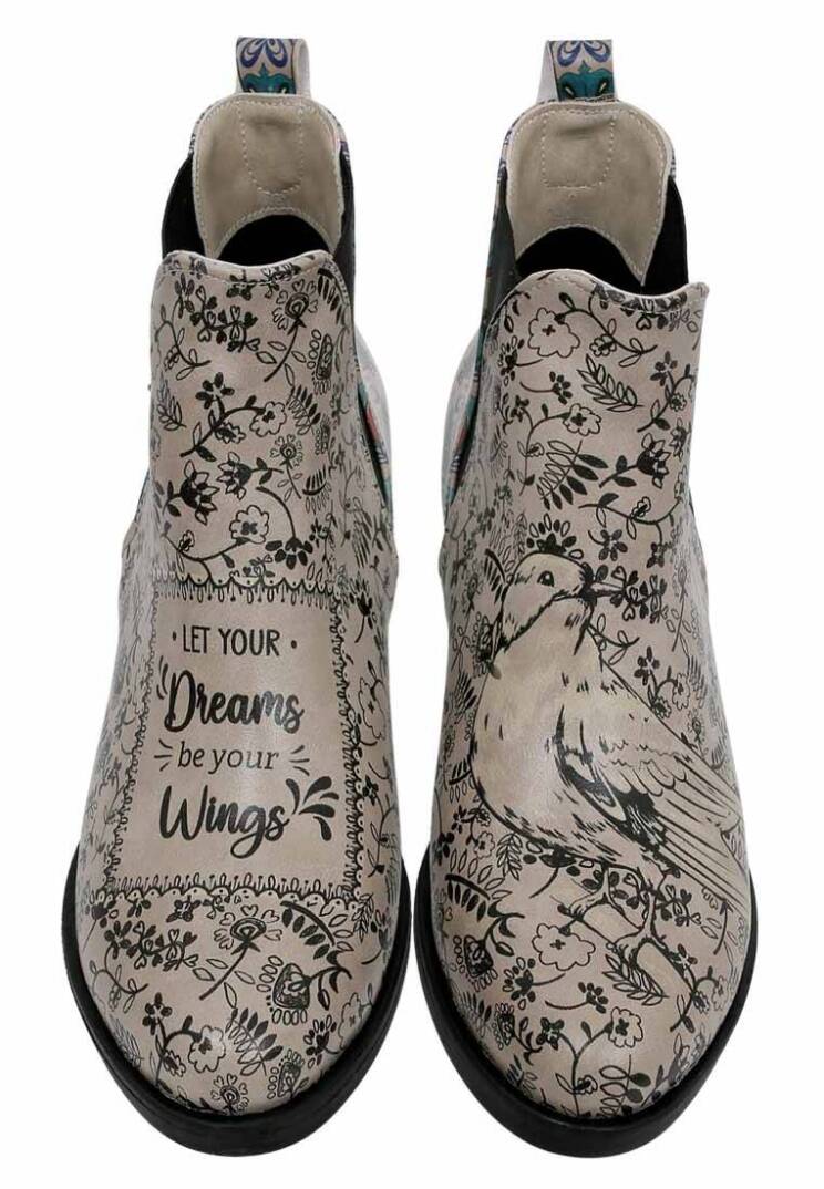 Женские Бежевые Ботильоны Vegan - Let Your Dreams Be Your Wings - 4