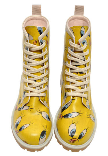 Женские Желтые Высокие Сапоги Vegan Warner Bros - Tweety in Yellow - 3